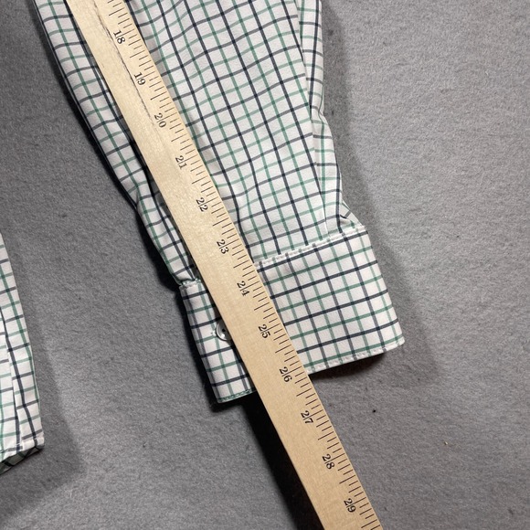 Mizzen+Main Leeward Collection Shirt XL Trim Fit Green Navy Check Performance - Picture 9 of 12